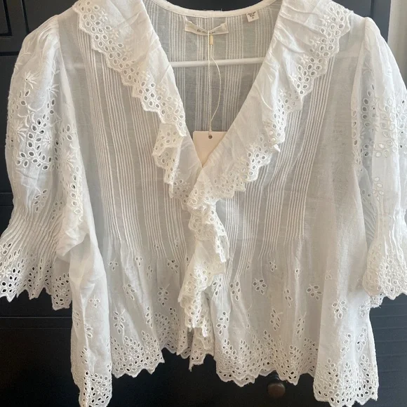 Dôen Henri Top - Salt Eyelet Size Small New with Tags - Picture 3 of 4